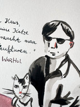 Laden Sie das Bild in den Galerie-Viewer, Aquarellmalerei und Tusche "Andy Warhol"