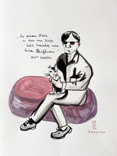 Laden Sie das Bild in den Galerie-Viewer, Aquarellmalerei und Tusche "Andy Warhol"