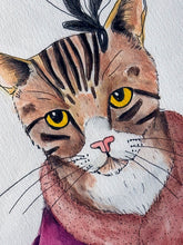 Laden Sie das Bild in den Galerie-Viewer, Aquarellmalerei "Frau Katz"