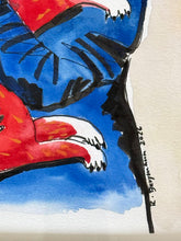 Laden Sie das Bild in den Galerie-Viewer, Aquarellmalerei "Frau mit Fuchs"