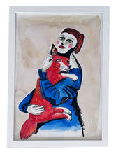 Laden Sie das Bild in den Galerie-Viewer, Aquarellmalerei "Frau mit Fuchs"