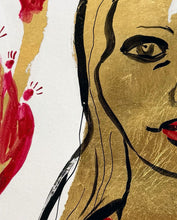 Laden Sie das Bild in den Galerie-Viewer, Zeichnung – &quot;Golden Girl with Flower&quot;