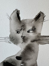 Laden Sie das Bild in den Galerie-Viewer, Tuschemalerei "Grey Cat"