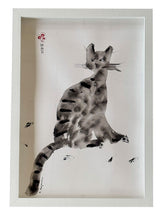 Laden Sie das Bild in den Galerie-Viewer, Tuschemalerei "Grey Cat"