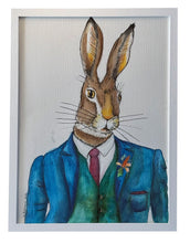 Laden Sie das Bild in den Galerie-Viewer, Aquarellmalerei "Herr Hase"