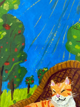 Laden Sie das Bild in den Galerie-Viewer, Zeichnung – &quot;Katze im Korbstuhl&quot;