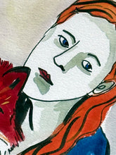 Laden Sie das Bild in den Galerie-Viewer, Aquarellmalerei "Mädchen mit Fuchs"
