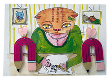 Laden Sie das Bild in den Galerie-Viewer, &quot;Stifte (pink)&quot; – Ohrringe mit Karte