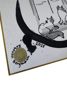 Zeichnung "Am Fenster" – Shikishi-Serie