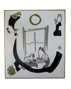 Zeichnung "Am Fenster" – Shikishi-Serie