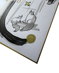 Zeichnung "Vogel am Fenster" – Shikishi-Serie