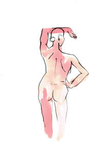 Tuschezeichnung – "Rückenpose"