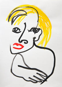Zeichnung – Blonde Dame