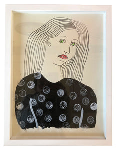Zeichnung "Dame mit  Musterpulli"