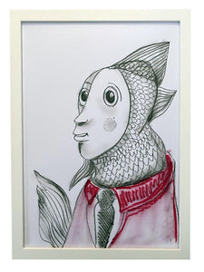 Zeichnung "Fish (Fisch)" – Illustration für #inktober2020